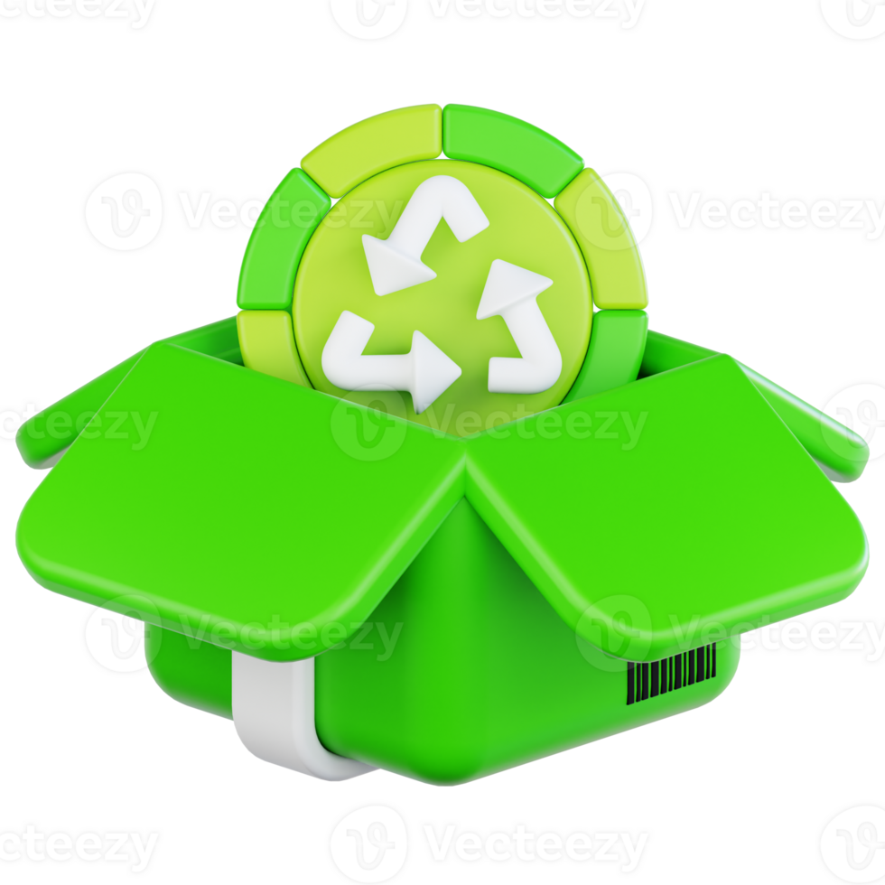 Cardboard Recycling 3d illustration png