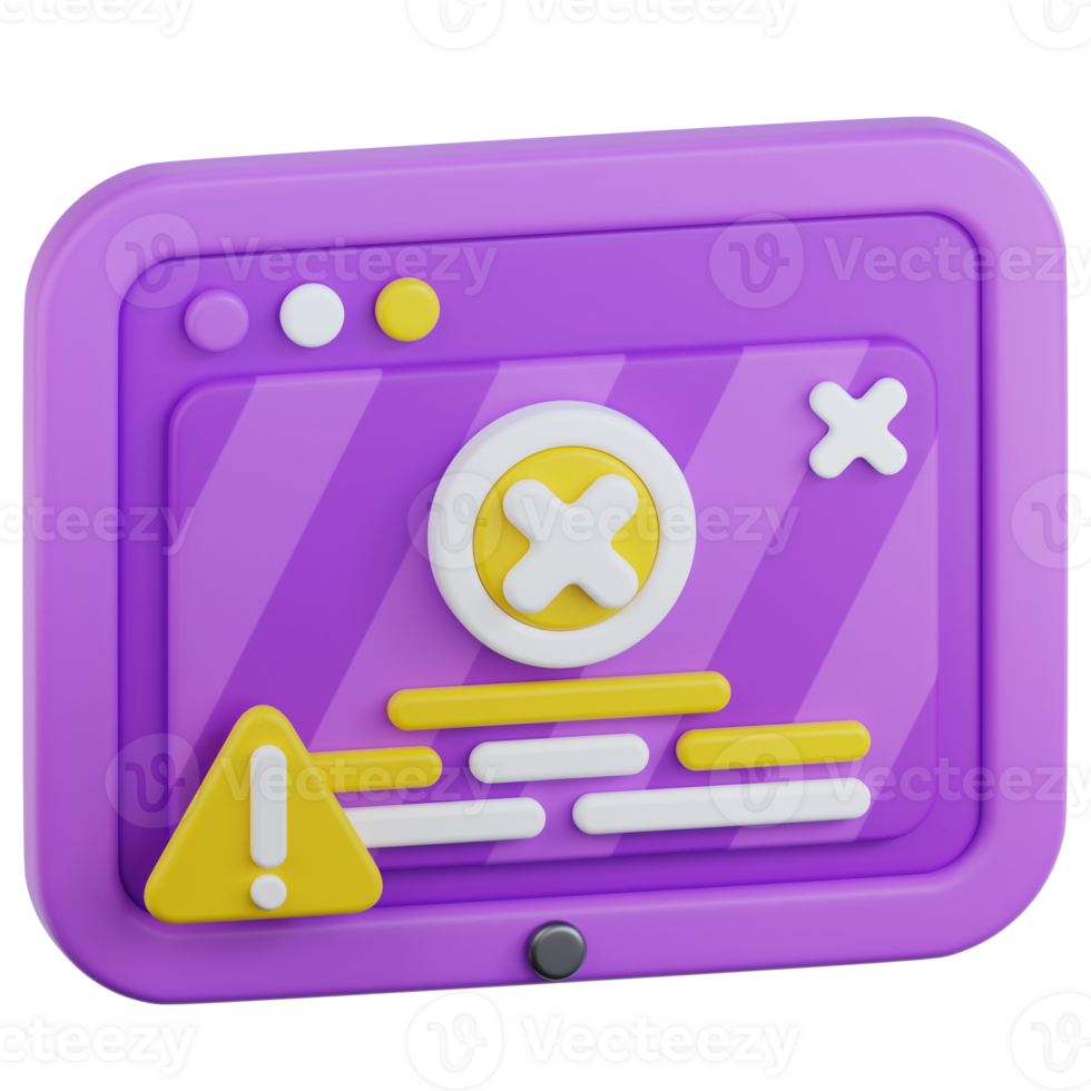 Browser Error 3d illustration png