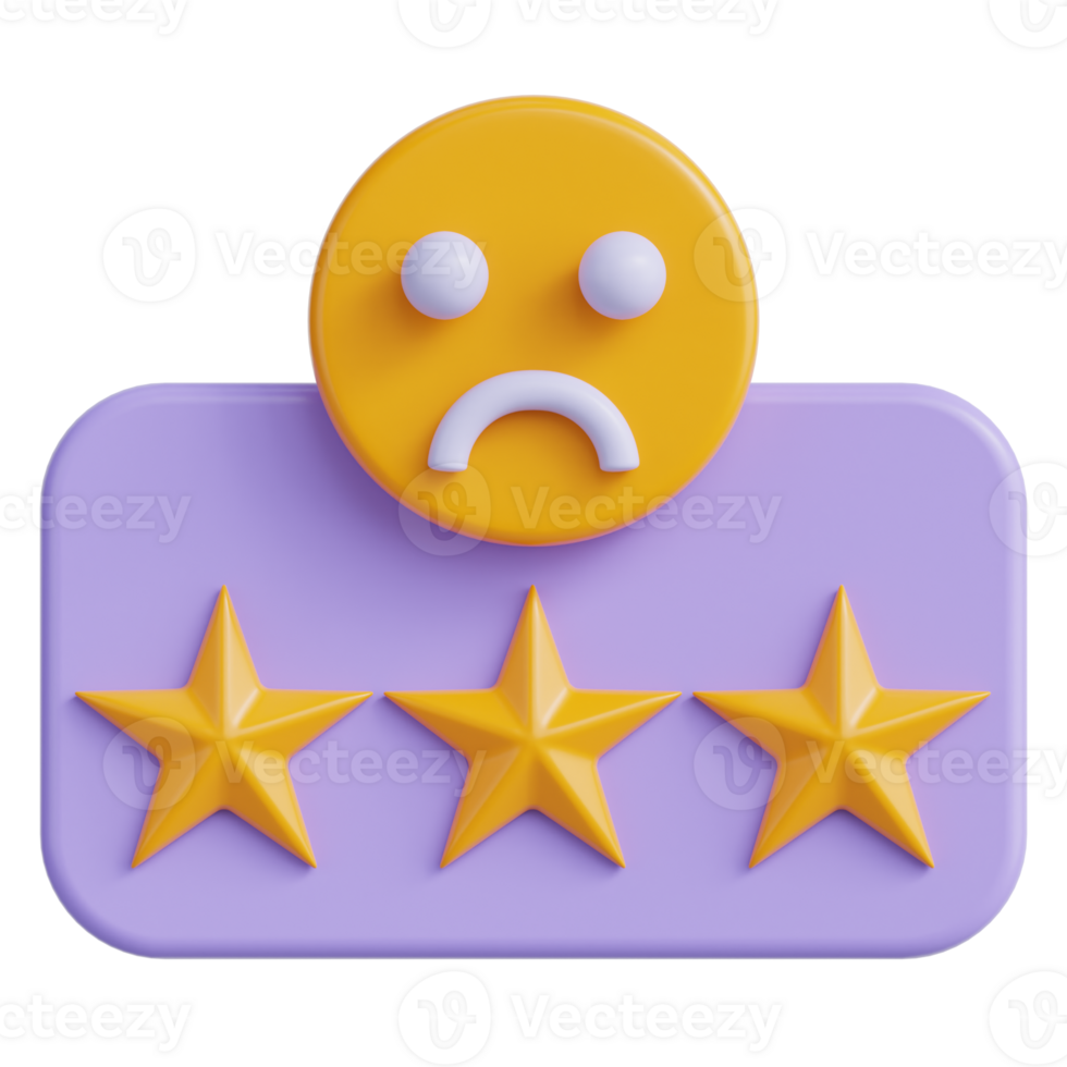 Bad Review 3d illustration png