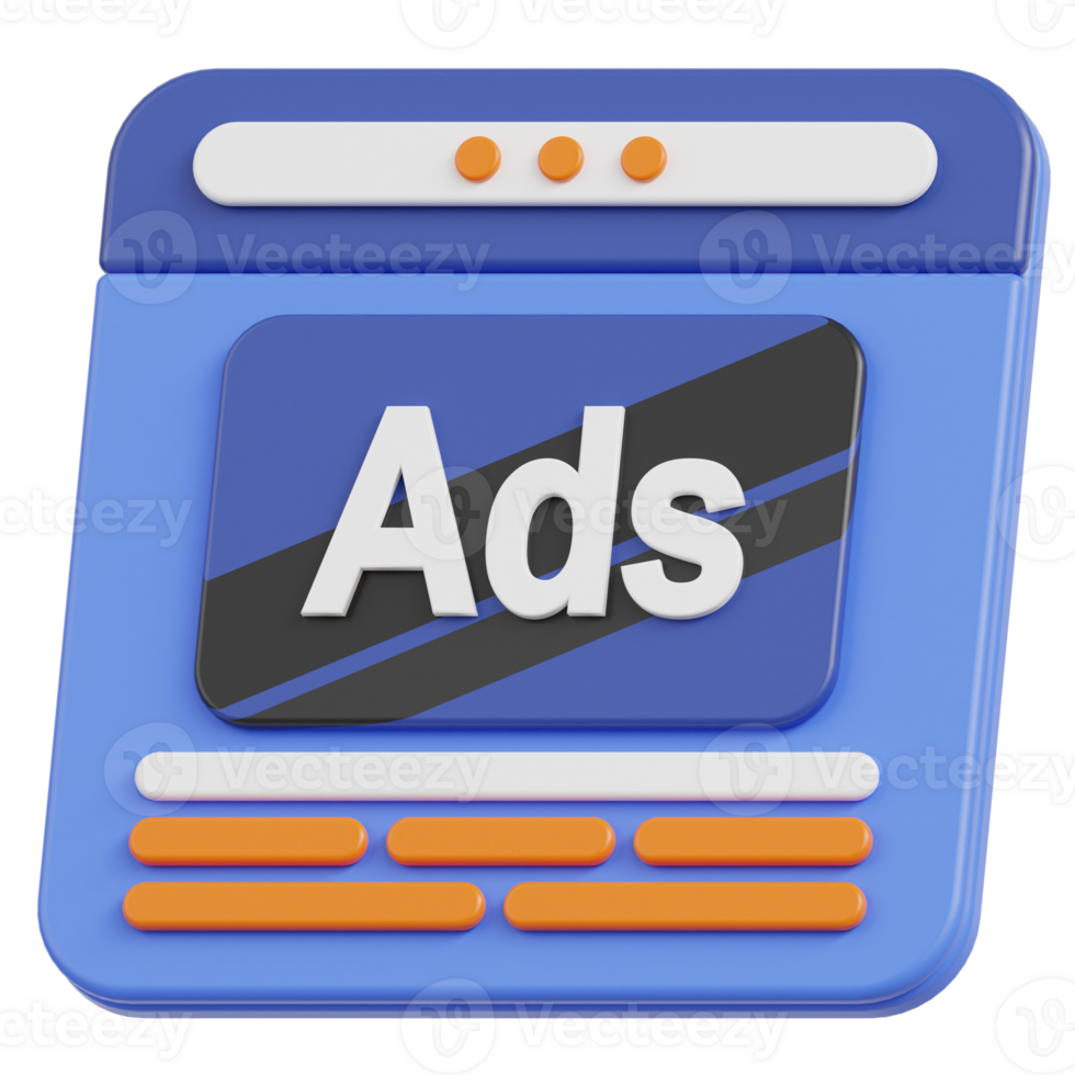 Web Ads 3d illustration png
