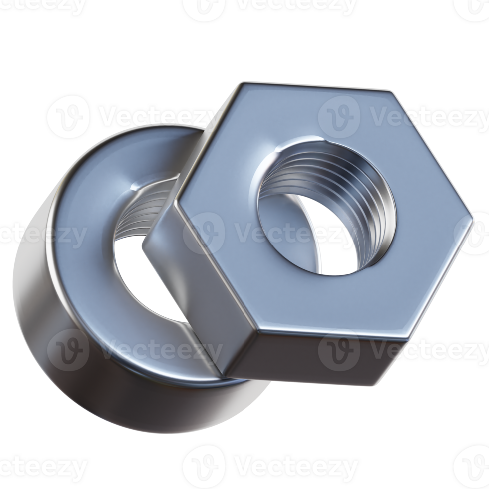 Nut Bolt 3d illustration png