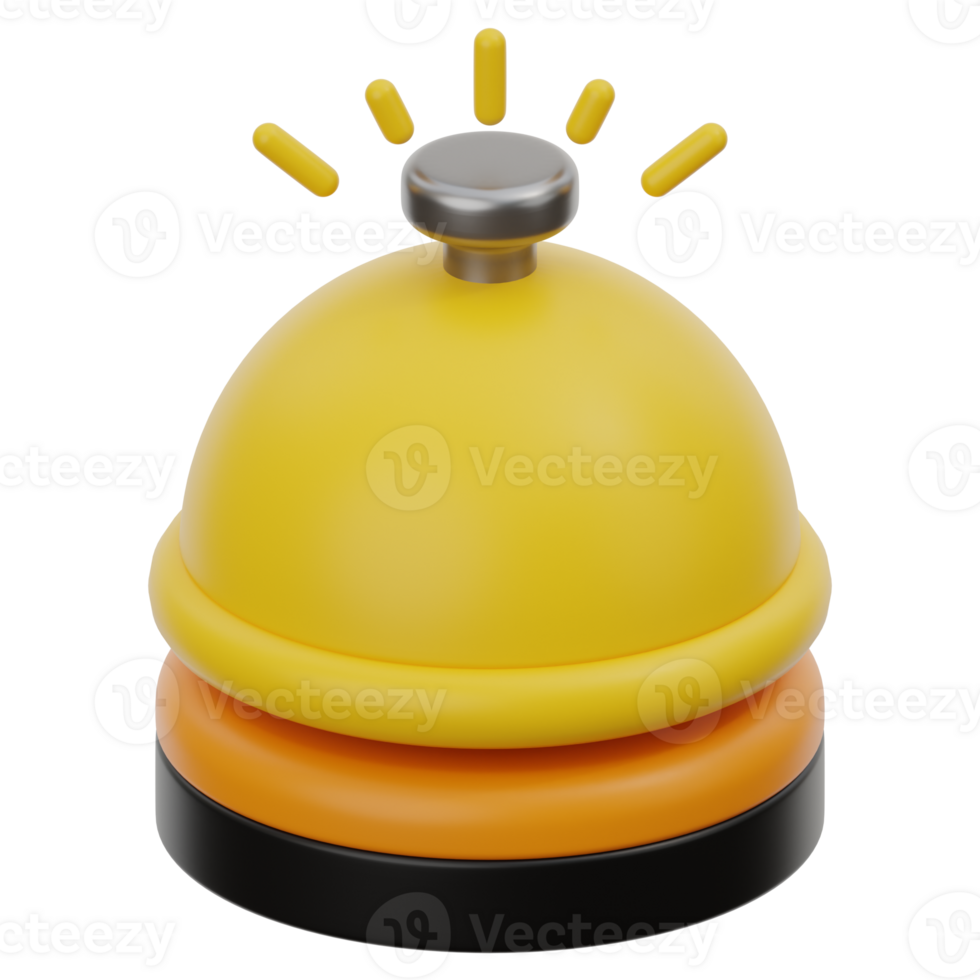 Reception Bell 3d illustration png
