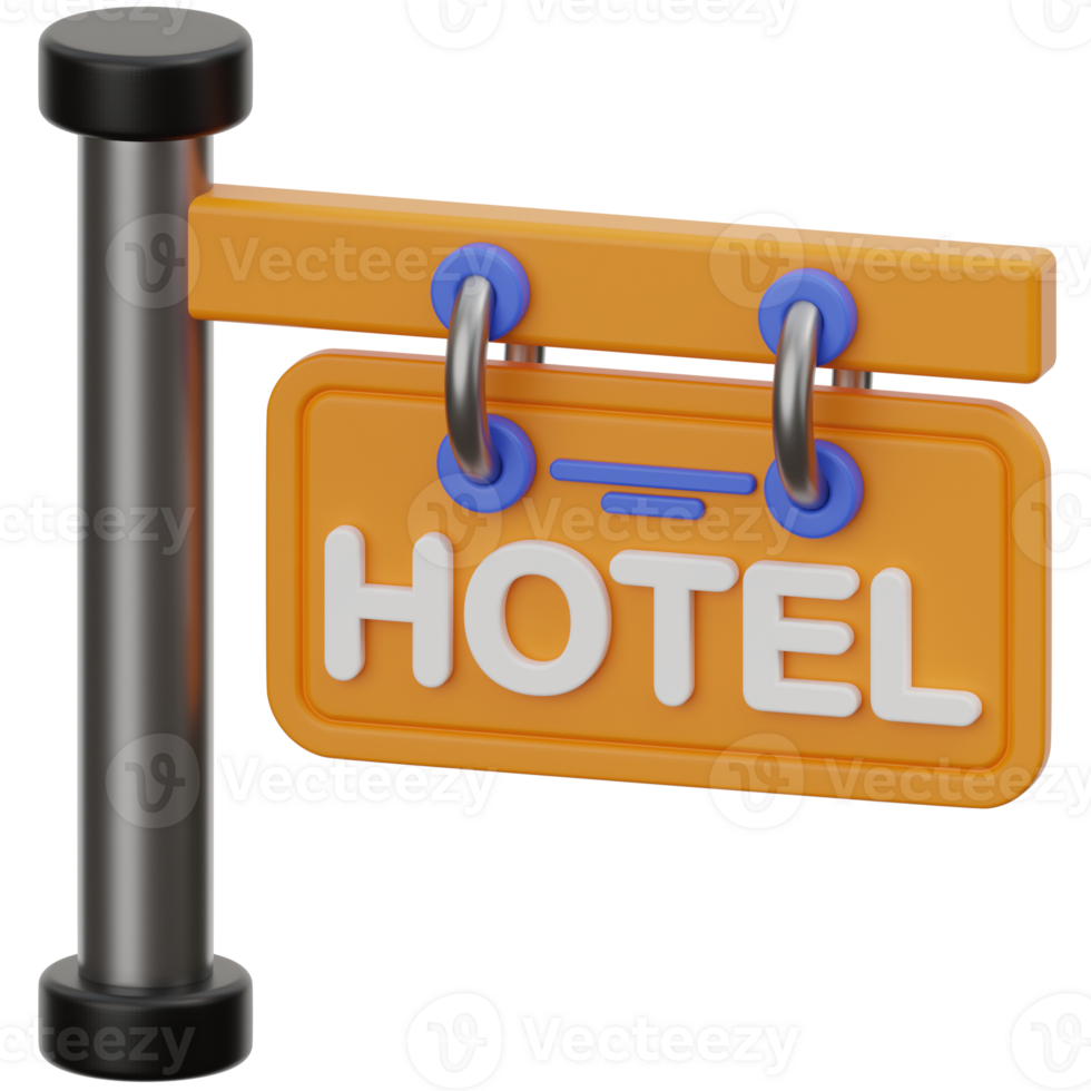 Hotel Sign 3d illustration png