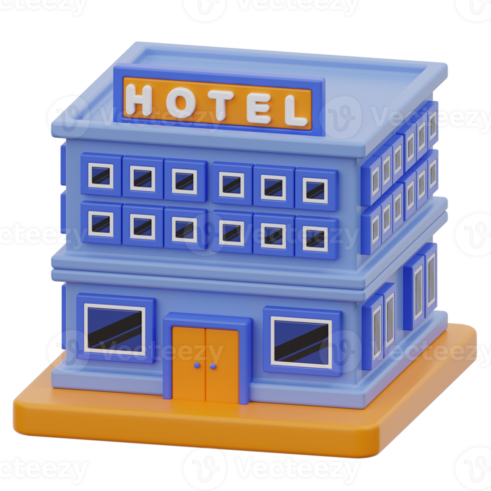illustration 3d de l'hôtel png