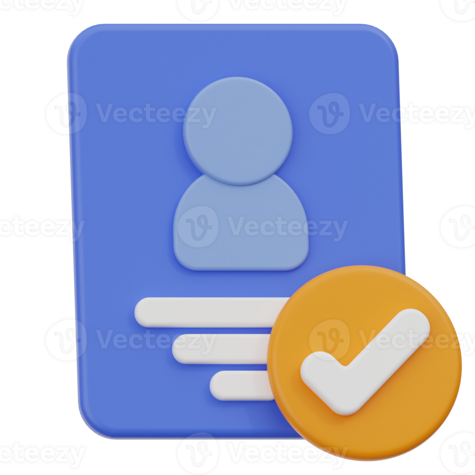 Approved Profile 3d illustration png