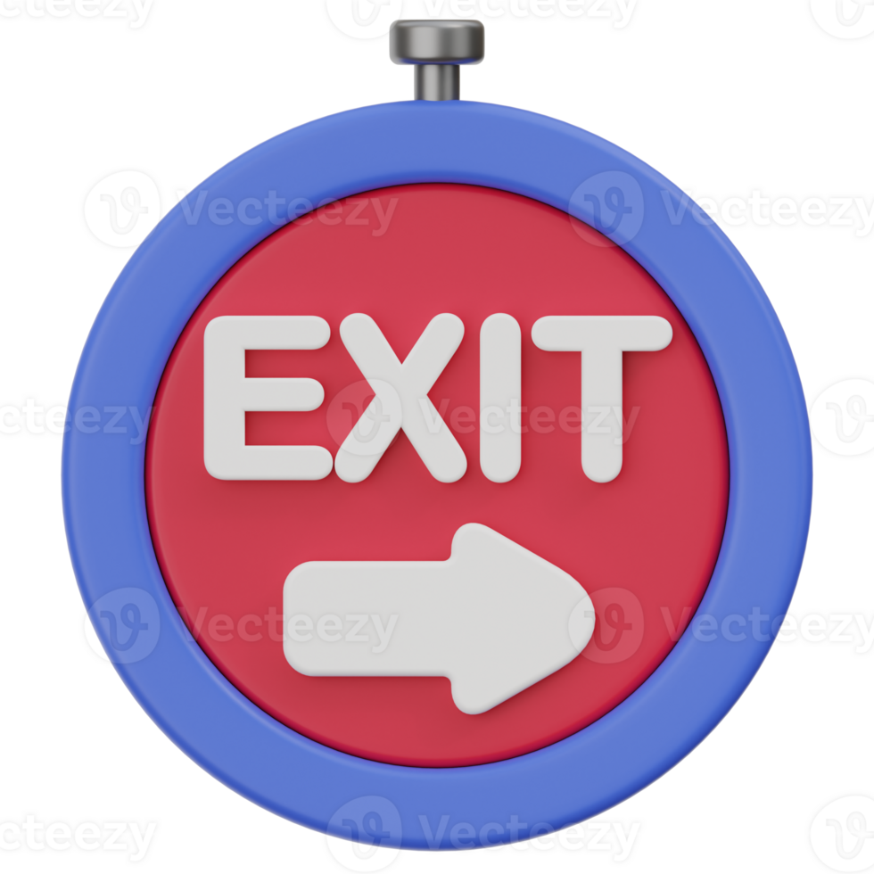 Exit Sign 3d illustration png