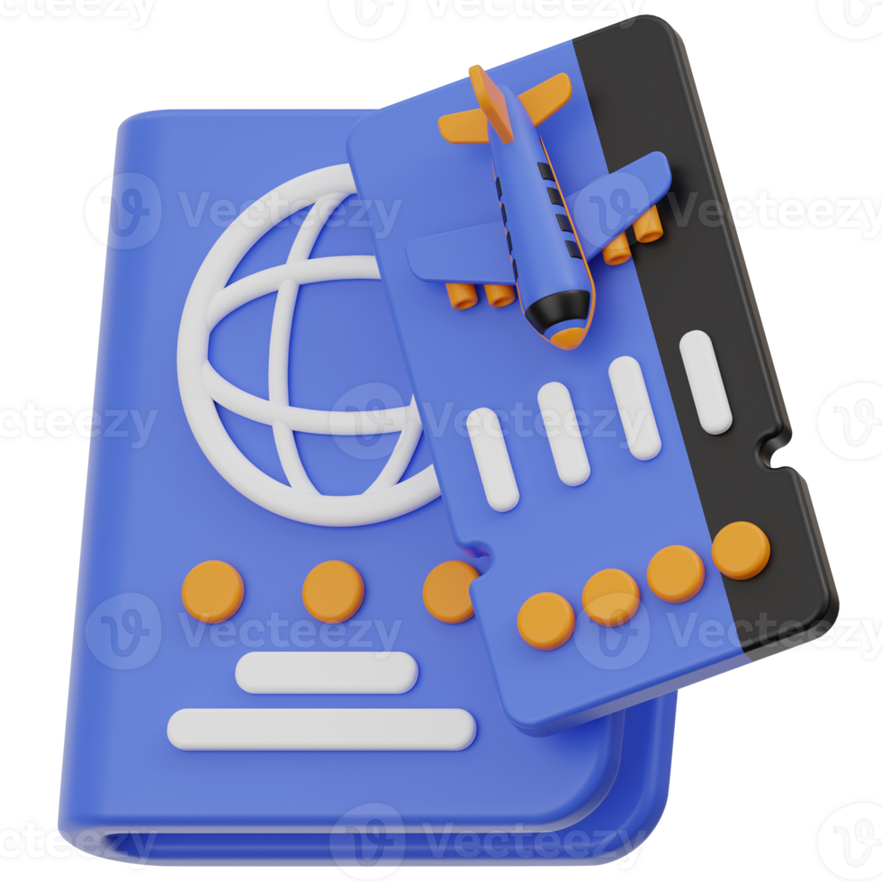 Passport 3d illustration png