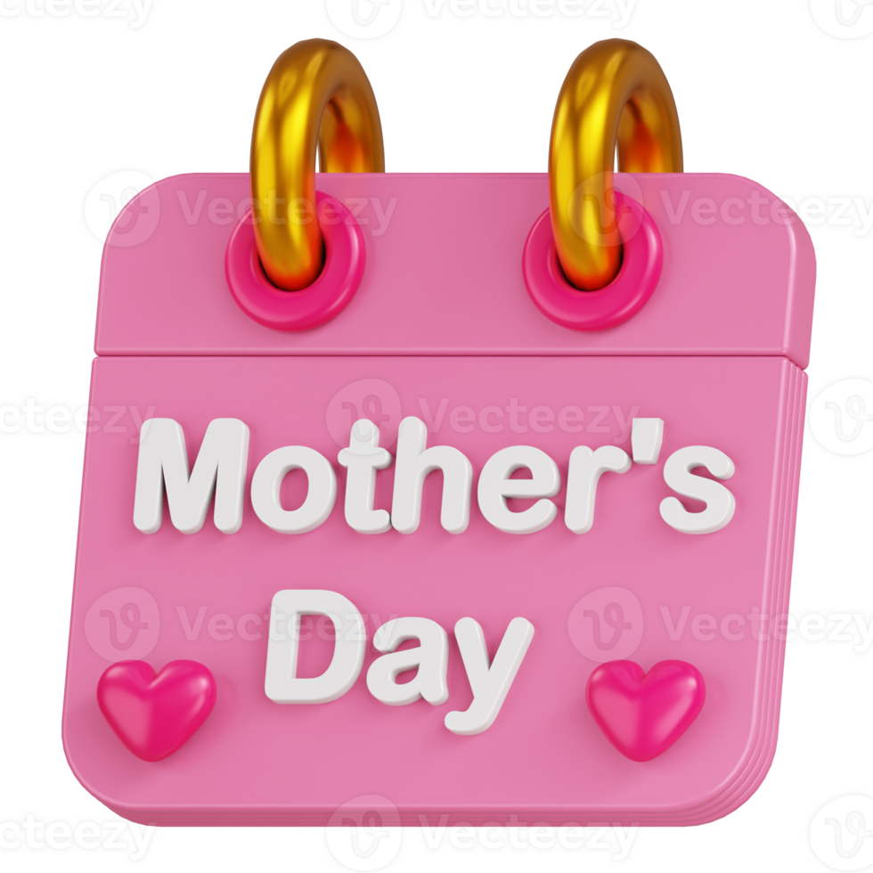 Mother Day Calender 3d illustration png