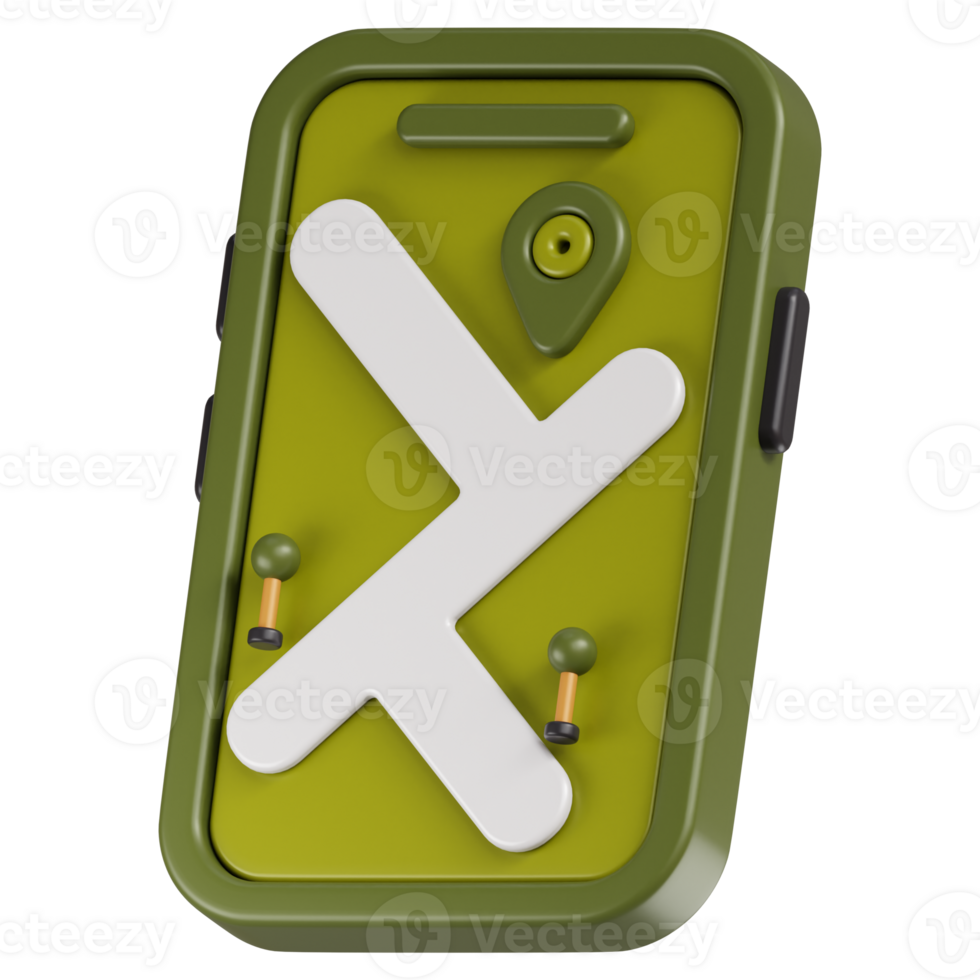 mobiel kaart 3d illustratie png