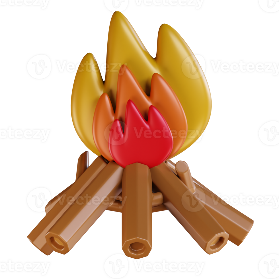 Campfire 3d illustration png