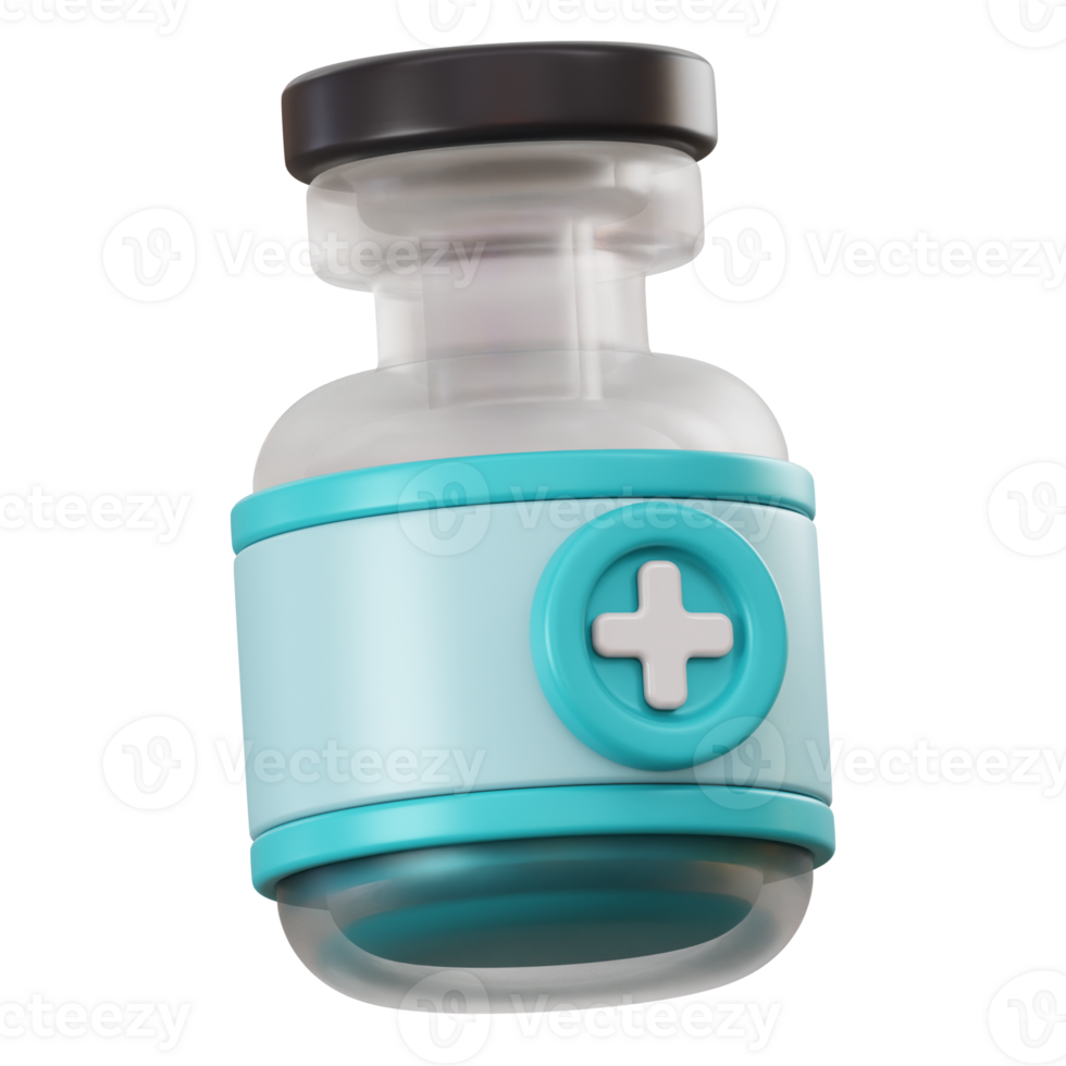 Vaccine Bottle 3d illustration png