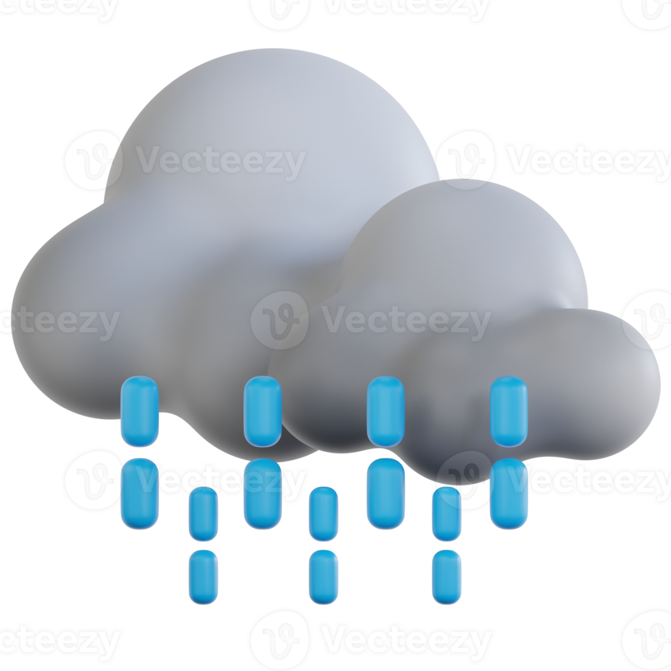 Drizzling 3d illustration png