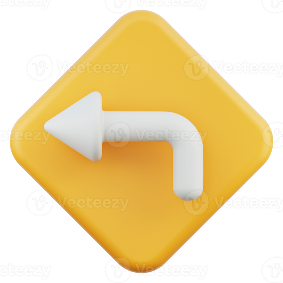 Turn Left 3d illustration png