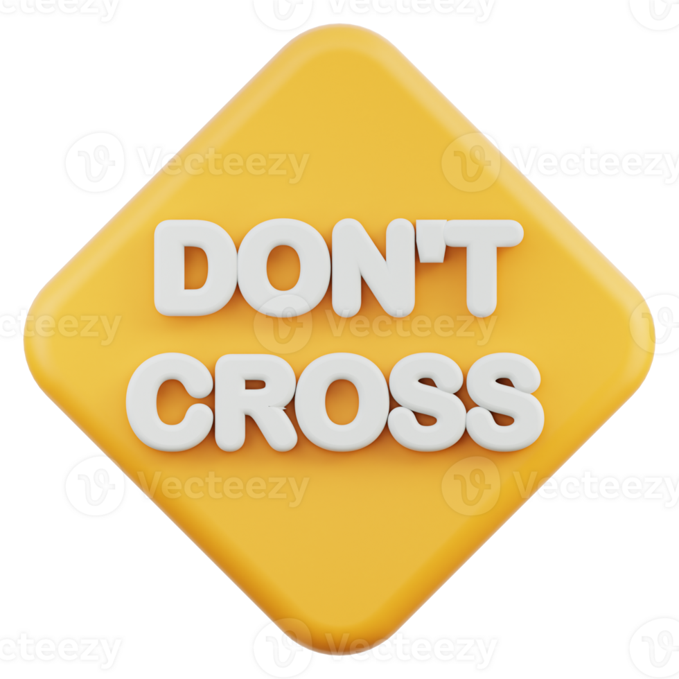 Do Not Cross 3d illustration png