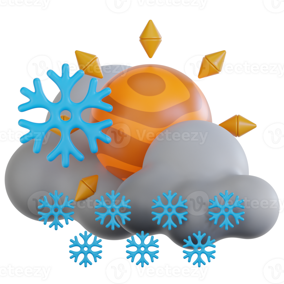Snowfall At Day 3d illustration png