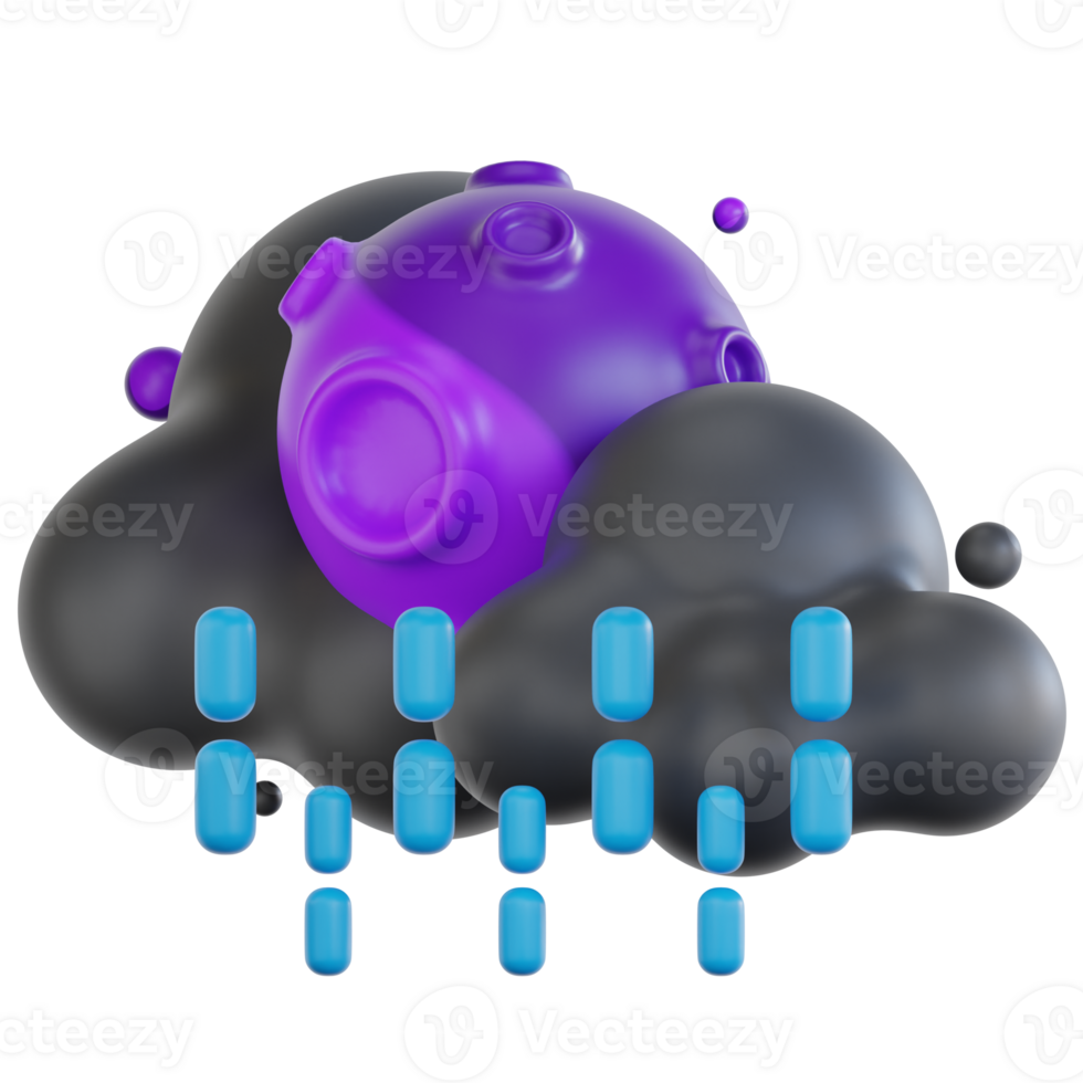 Drizzling At Night 3d illustration png