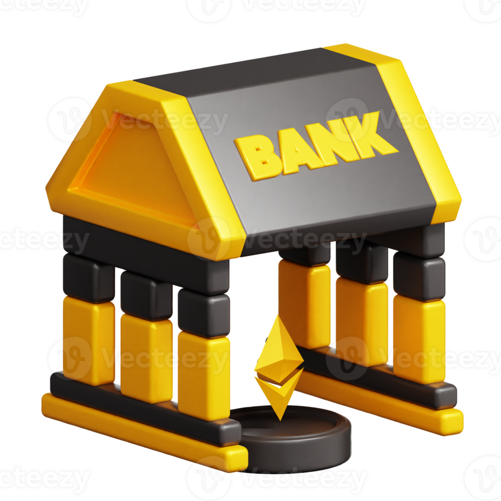 Ethereum Bank 3d illustration png