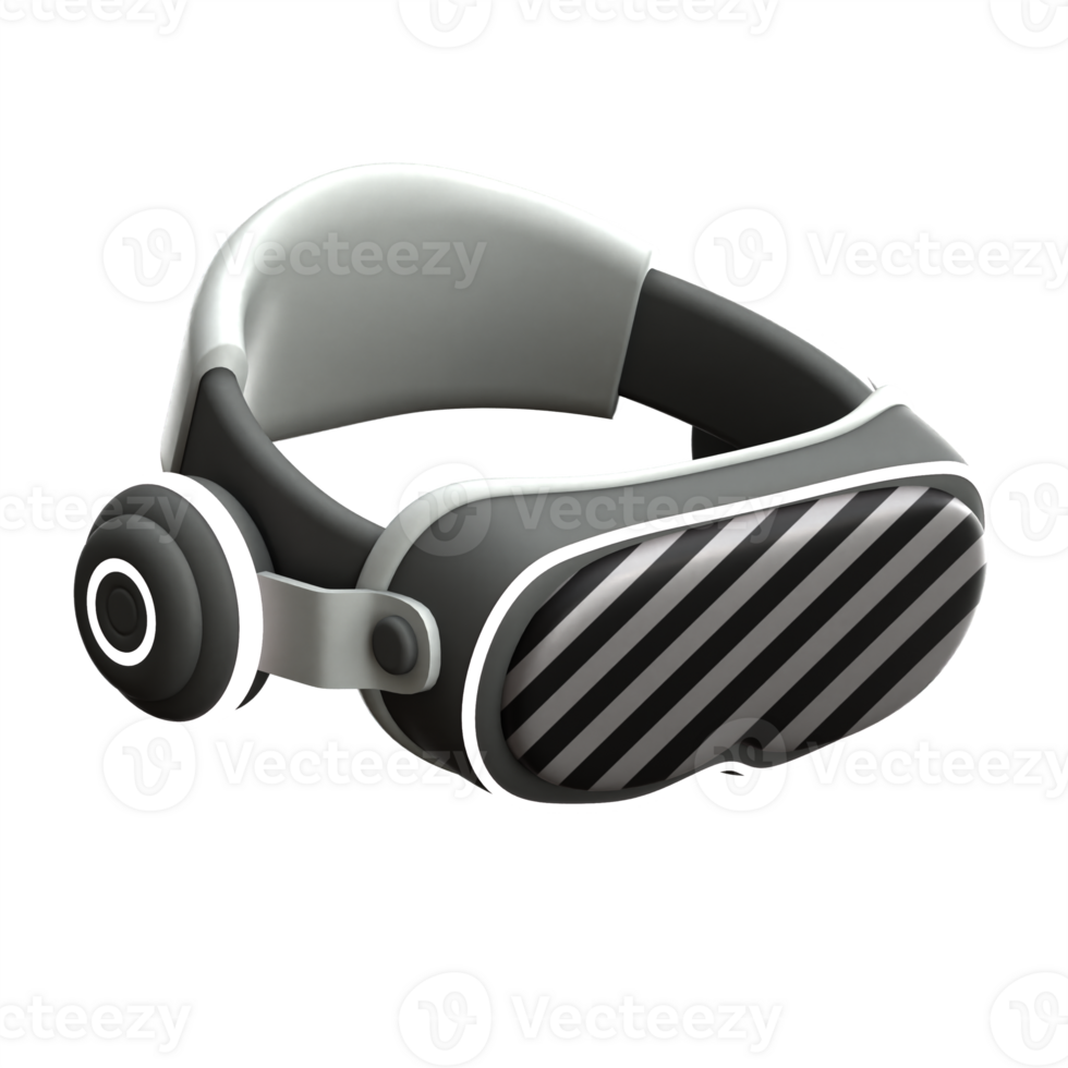 Headphone with Vr Box 3d illustration png