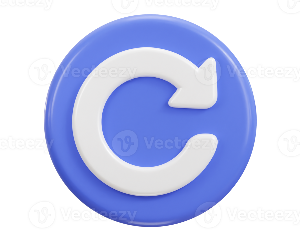 recycle refresh reload symbol 3d render icon illustration png
