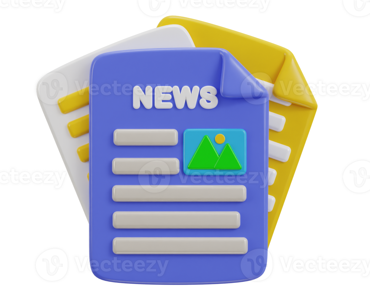 3d newspaper icon illustration png