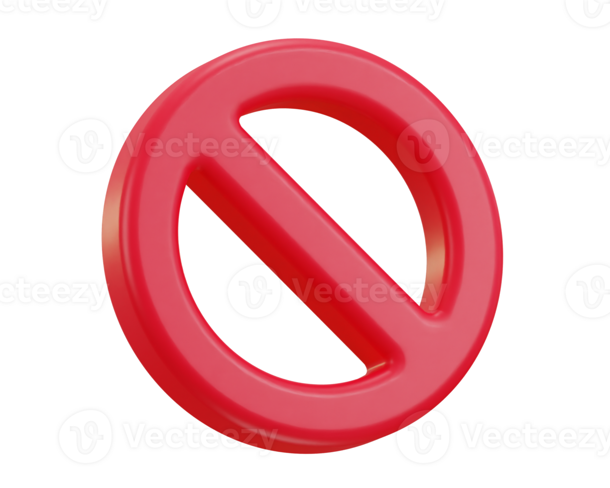 3d stop banned icon illustration png