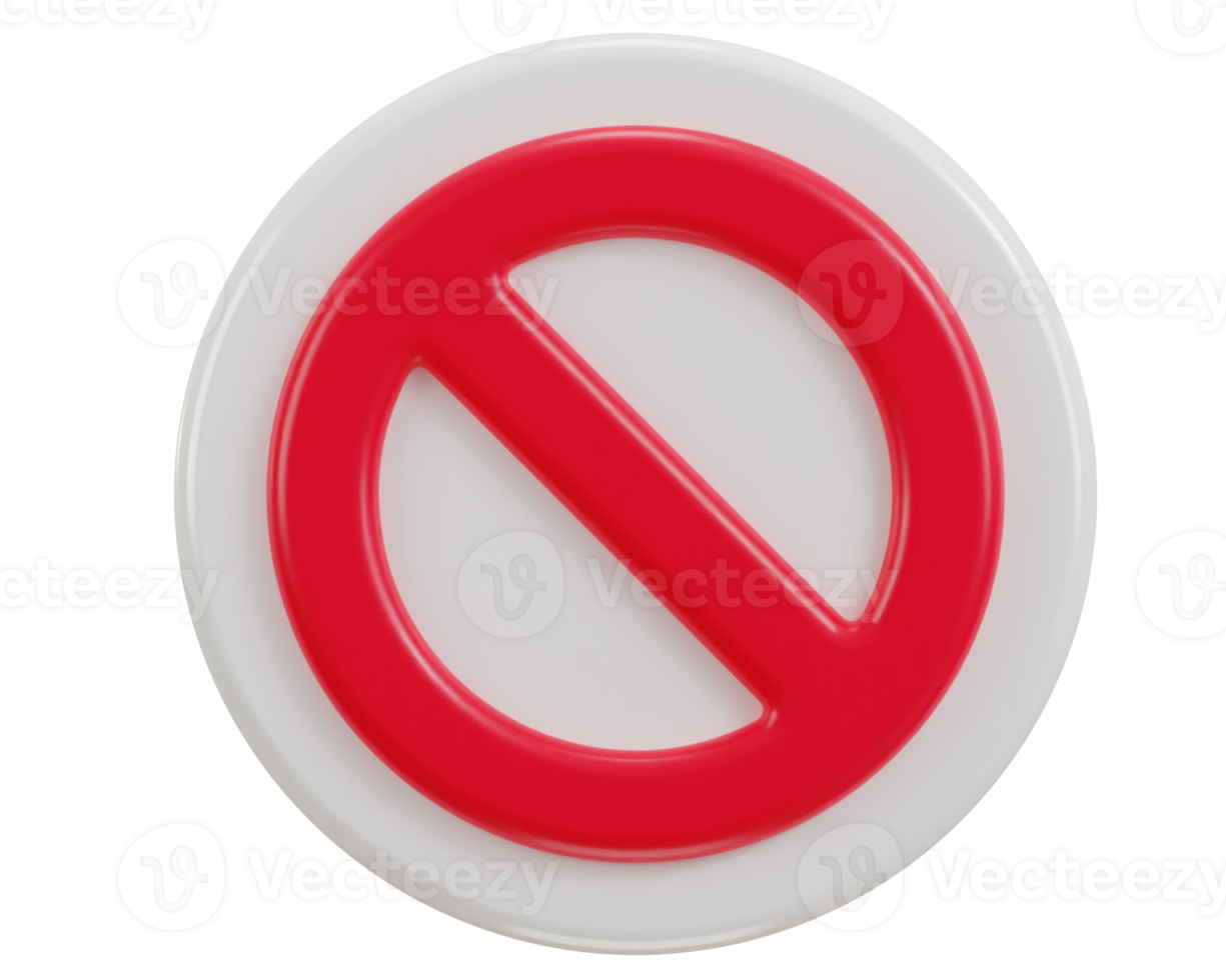 3d rejection symbol icon illustration png