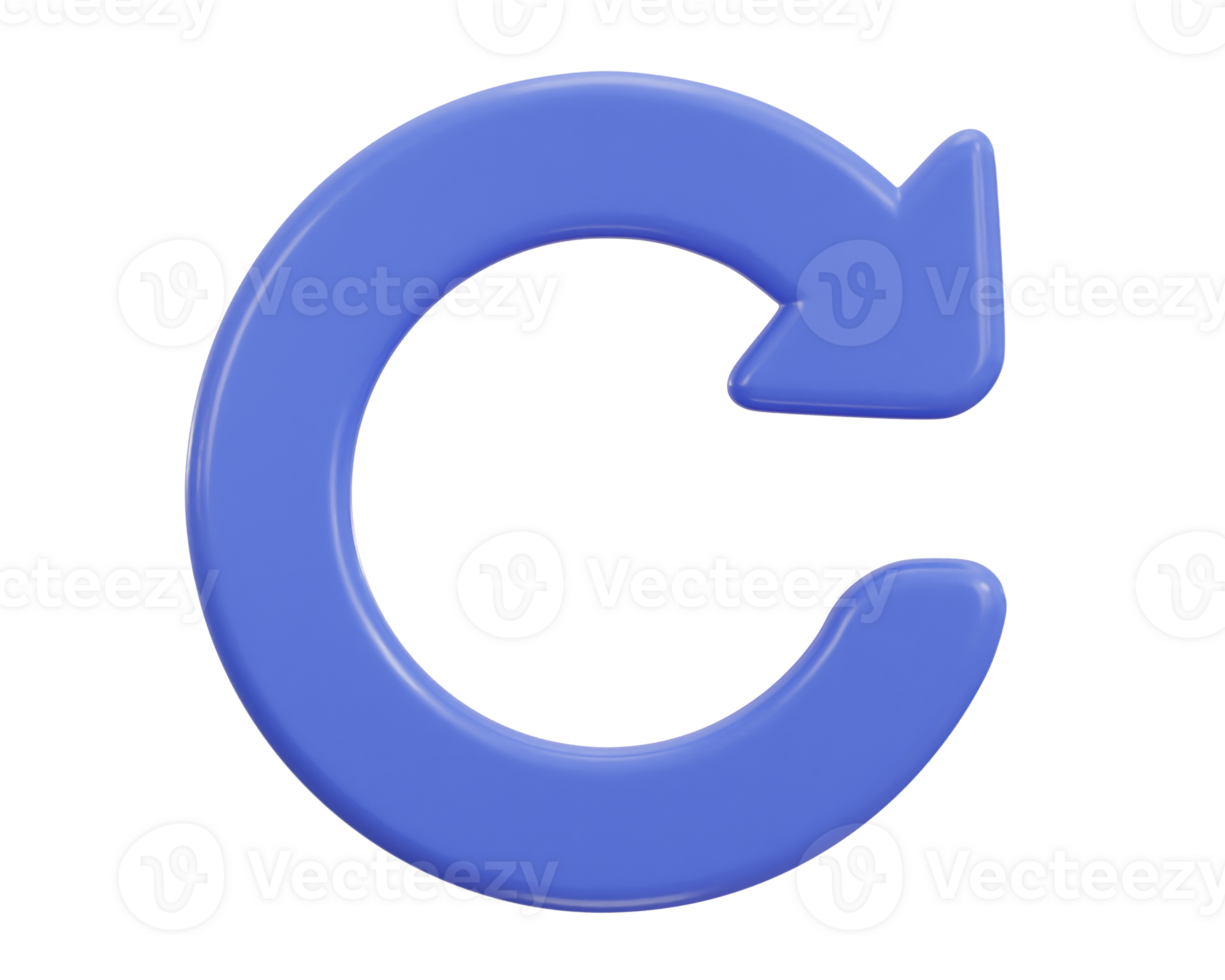 recycle refresh reload symbol 3d render icon illustration png