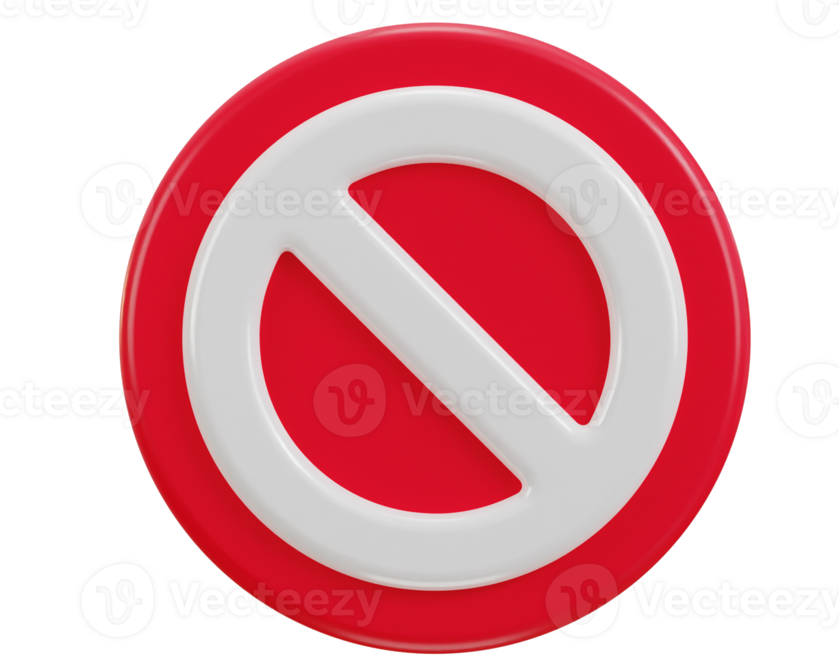 3d rejection symbol icon illustration png