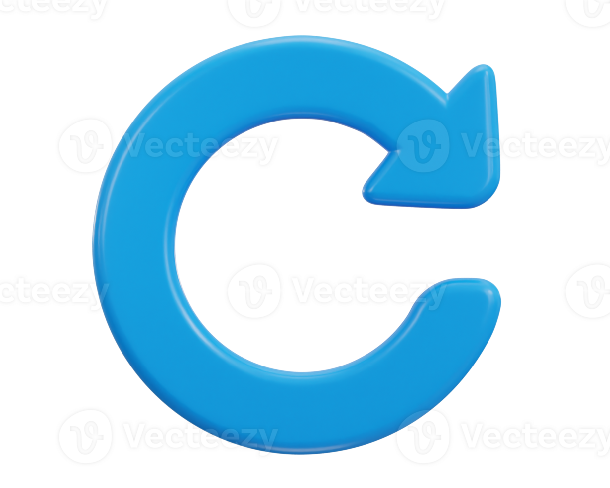 recycle refresh reload symbol 3d render icon illustration png
