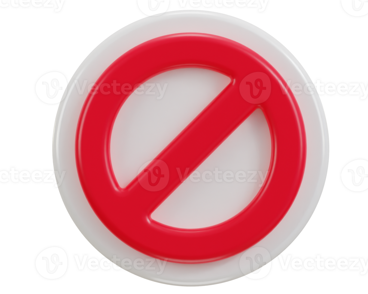 3d rejection symbol icon illustration png