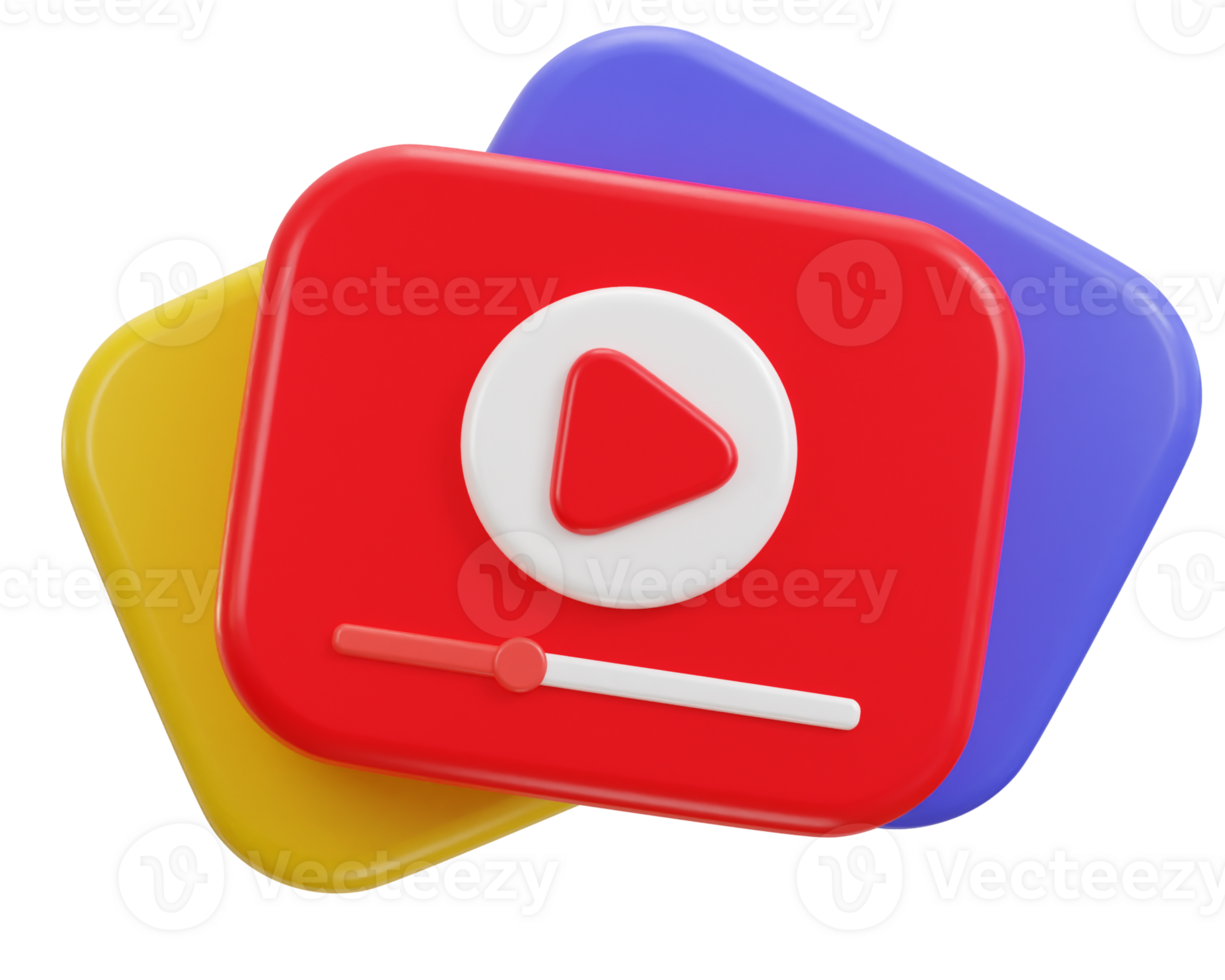 3d media play button on streaming media on streaming icon illustration png