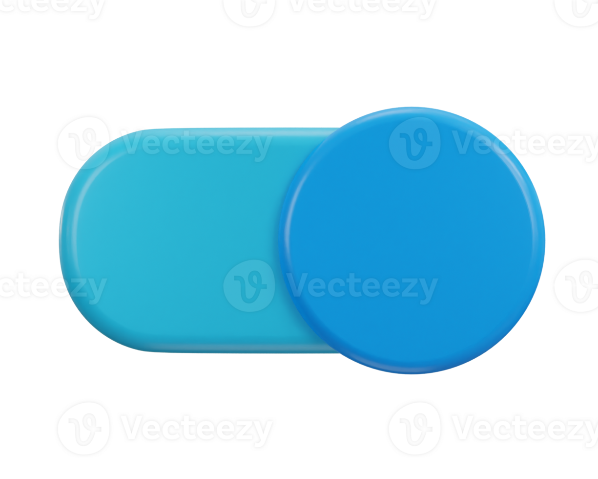 3d toggle switch button on icon illustration png
