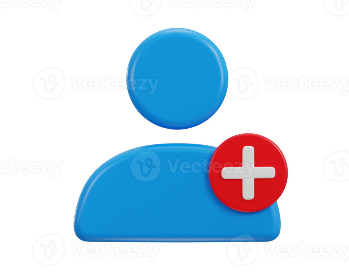 3d user add icon illustration png