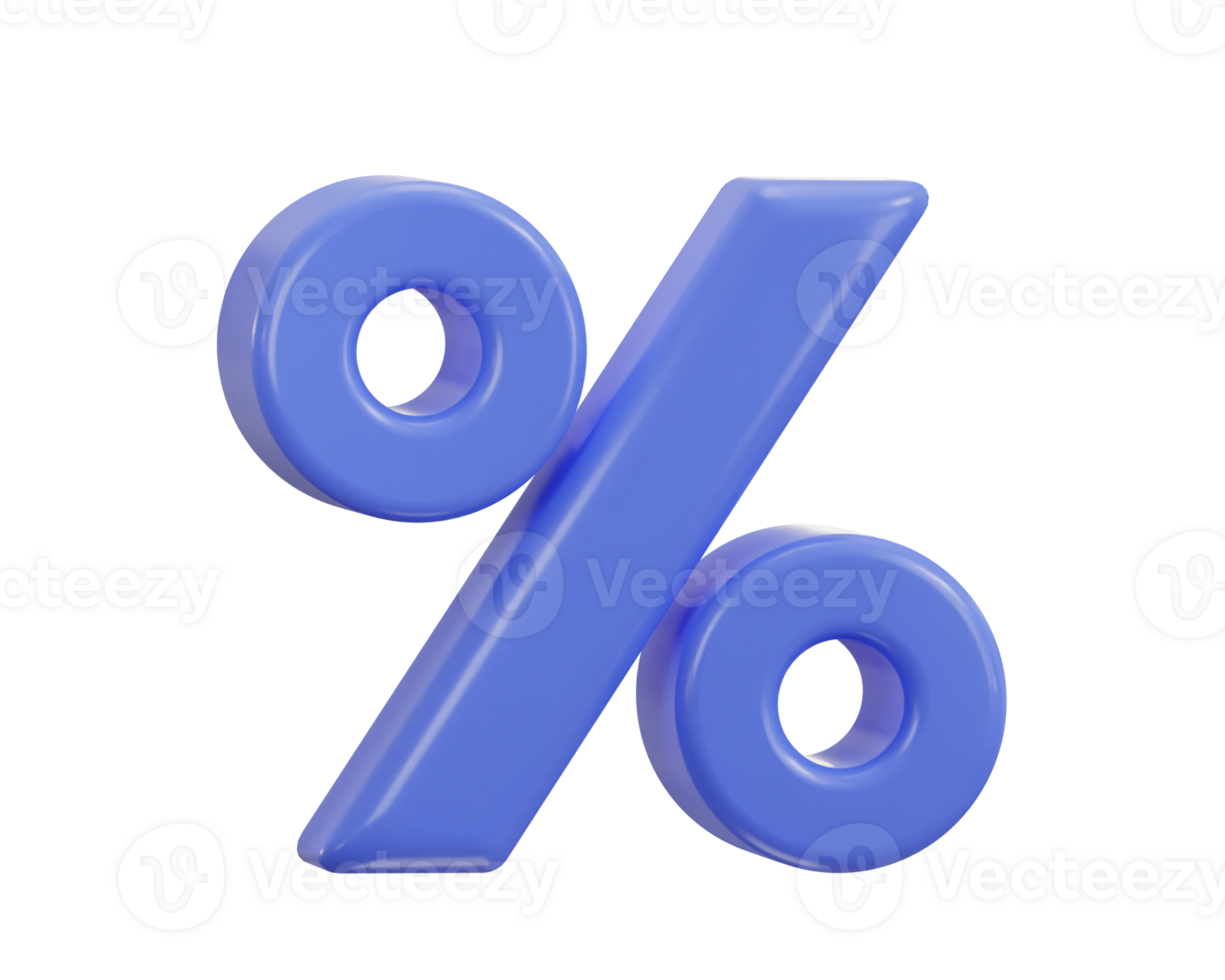 percentage icon 3d rendering illustration png