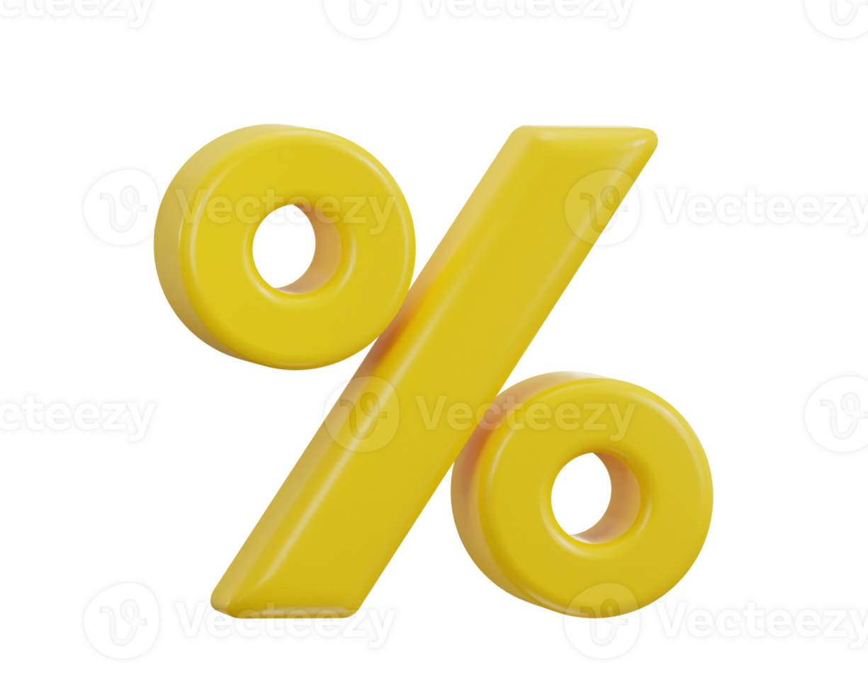 percentage icon 3d rendering illustration png