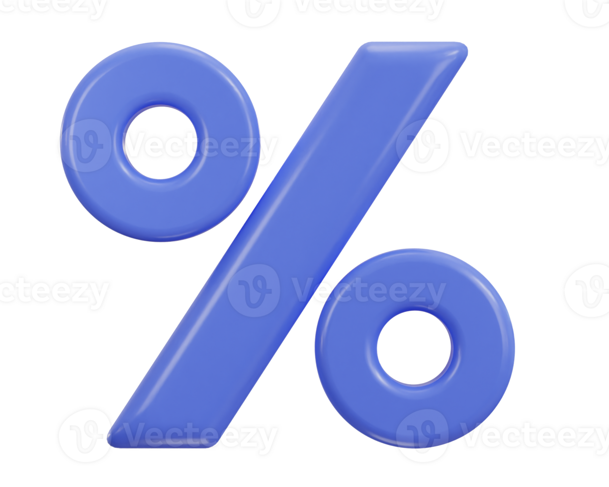percentage icon 3d rendering illustration png