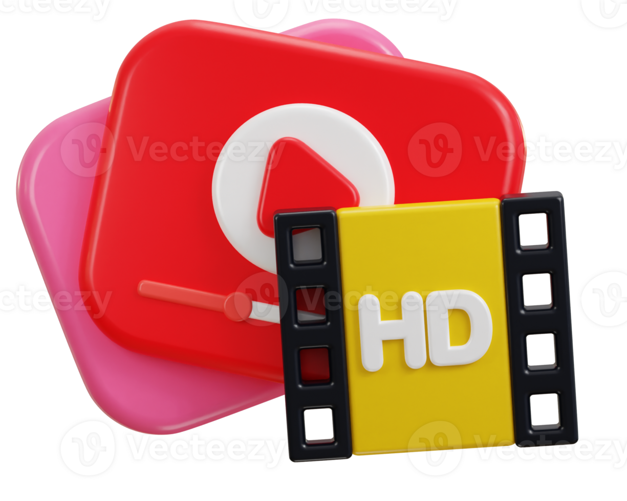 3d media play button on streaming media on streaming icon illustration png
