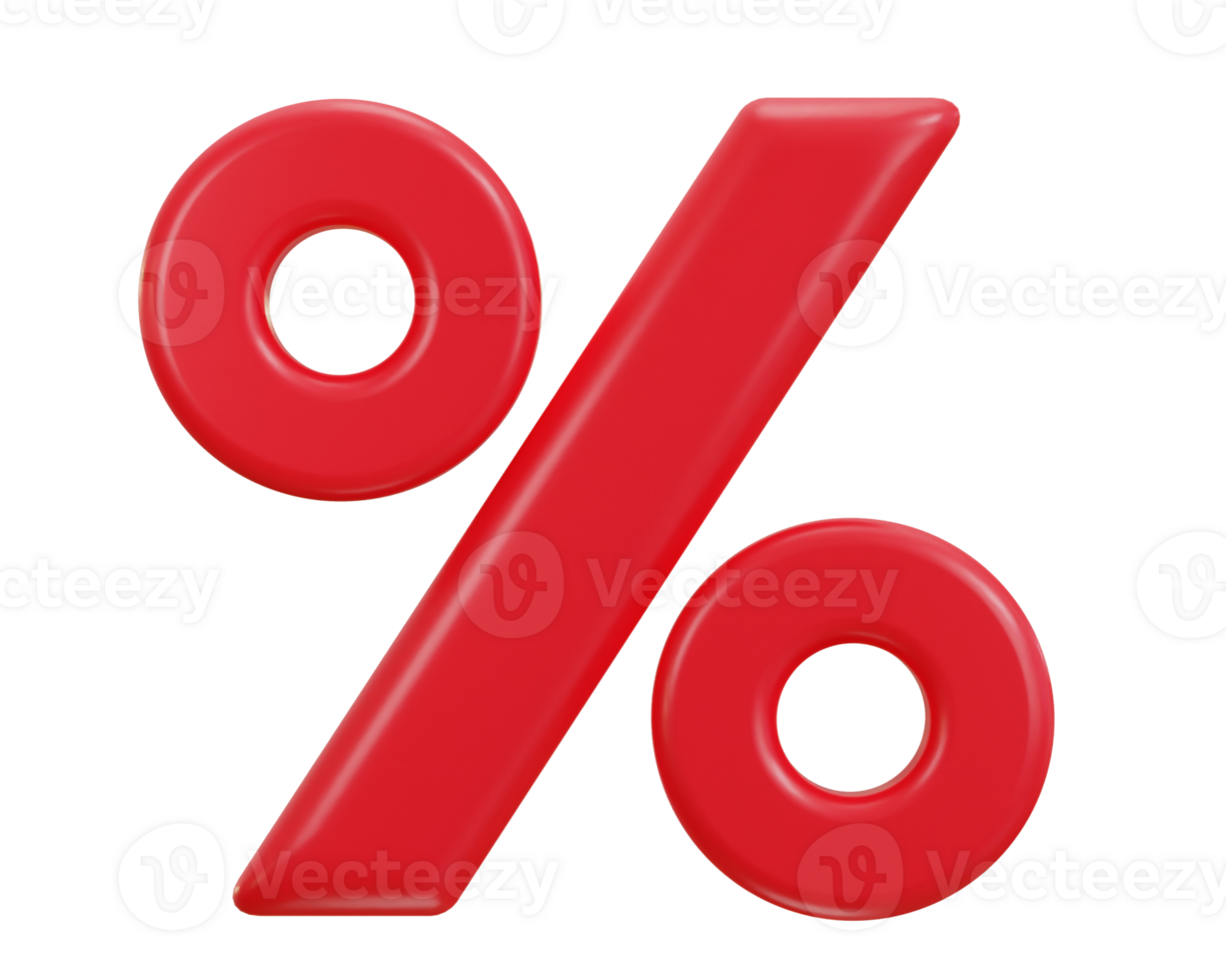 percentage icon 3d rendering illustration png