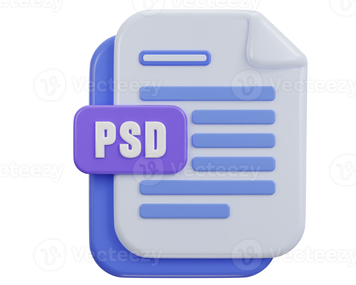 3d file Photoshop Document format icon illustration png