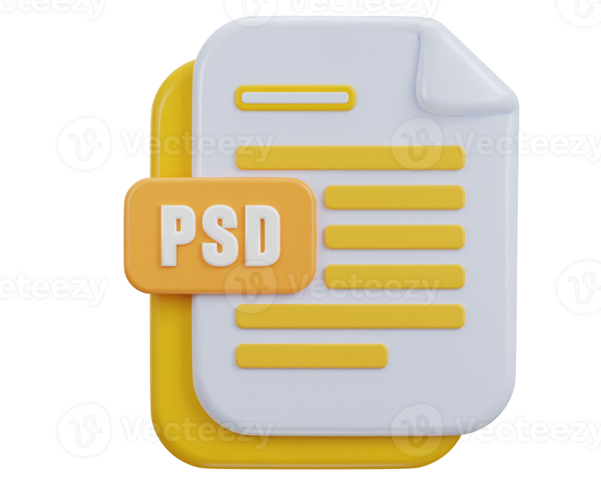 3d file Photoshop Document format icon illustration png