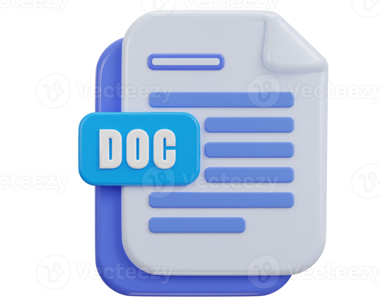 3d document file format icon illustration png