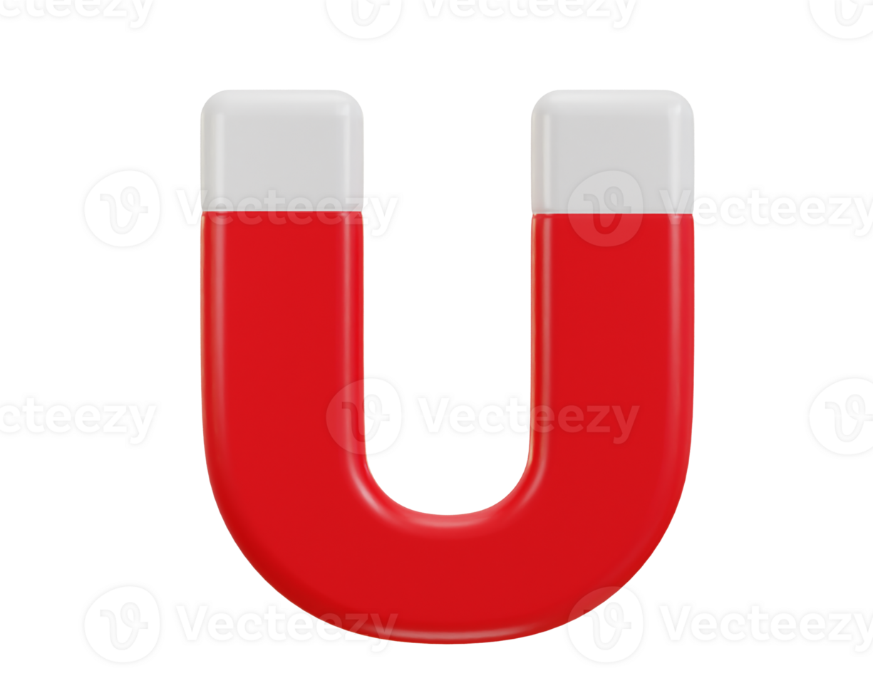 magnet magnetism magnetize marketing concept 3d icon png