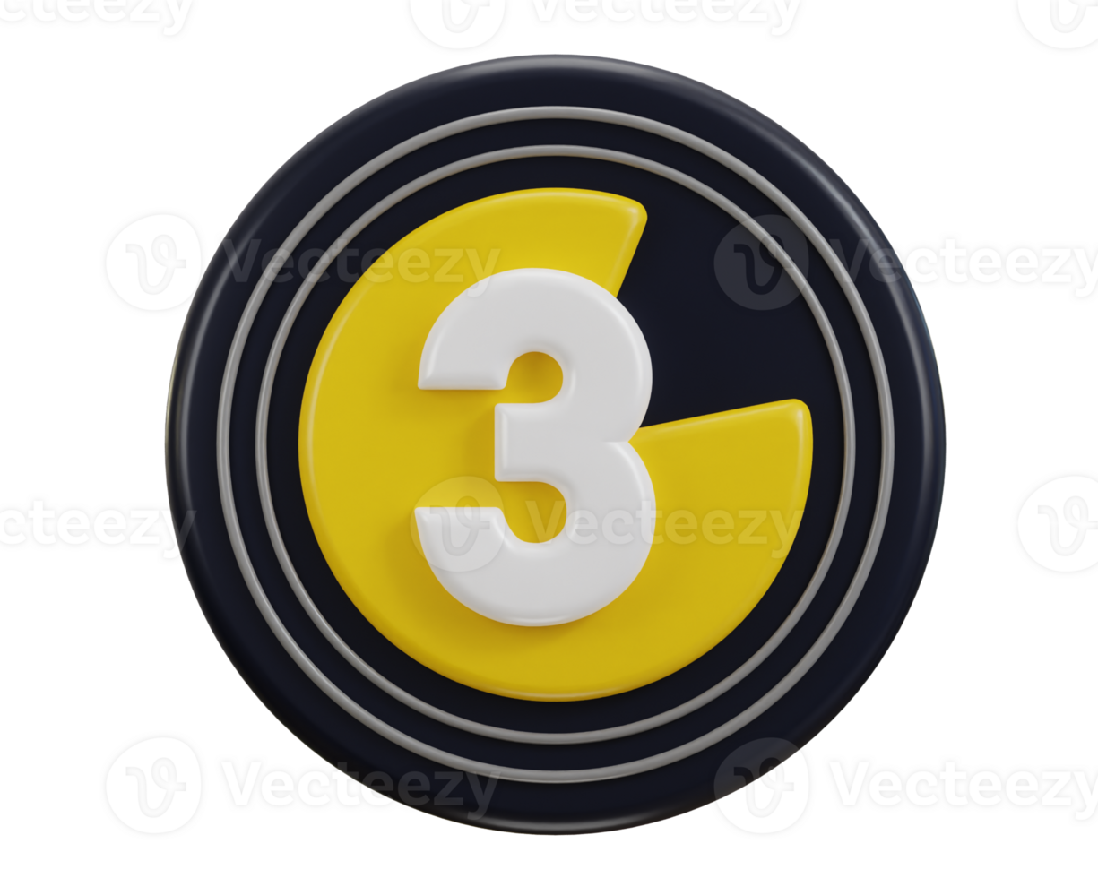 cinema count down icon 3d rendering illustration png
