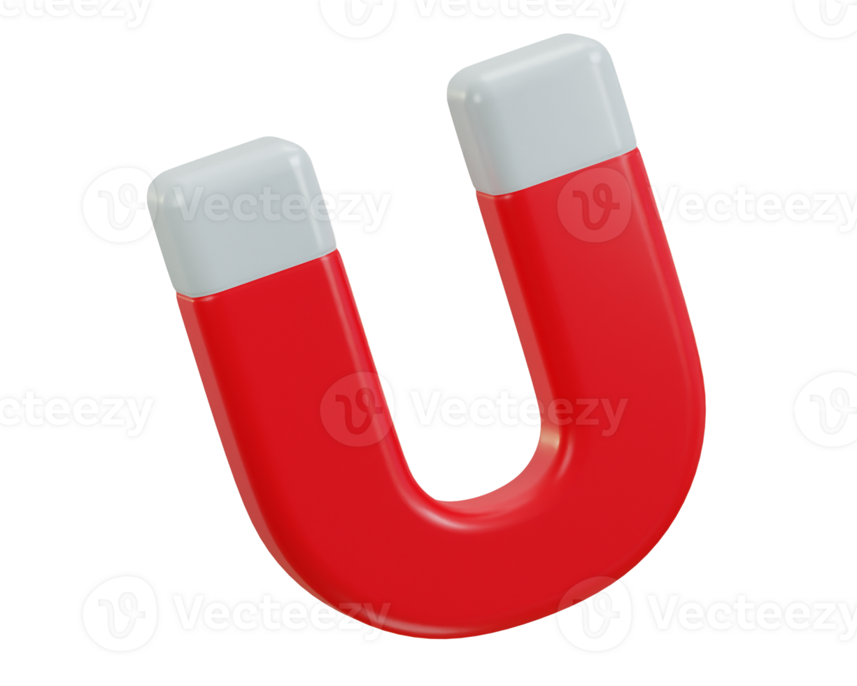 magnet icon 3d rendering illustration png