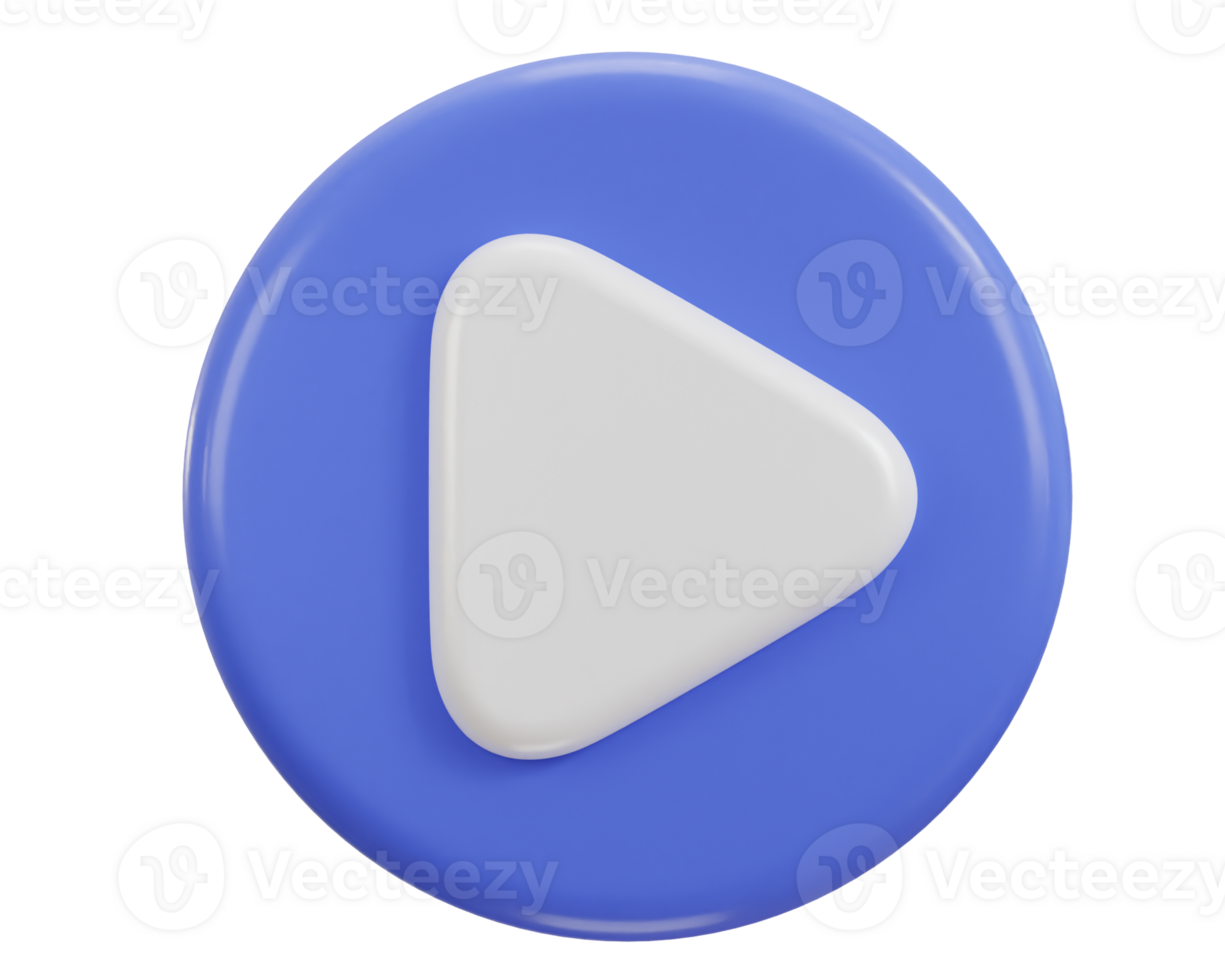 3d play button icon illustration png