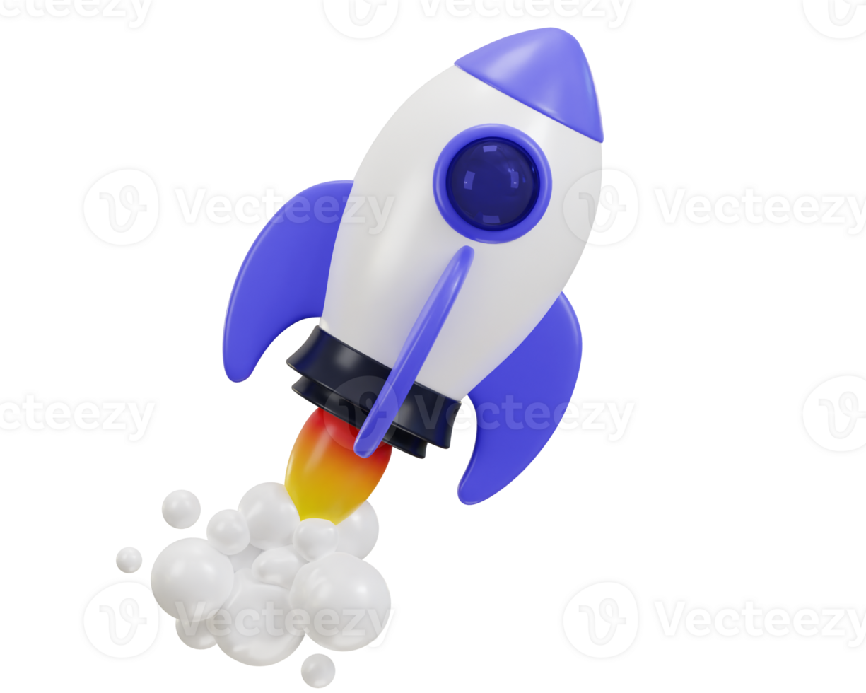 flying space rocket with spewing fire spaceship launch 3d rendering icon illustration png