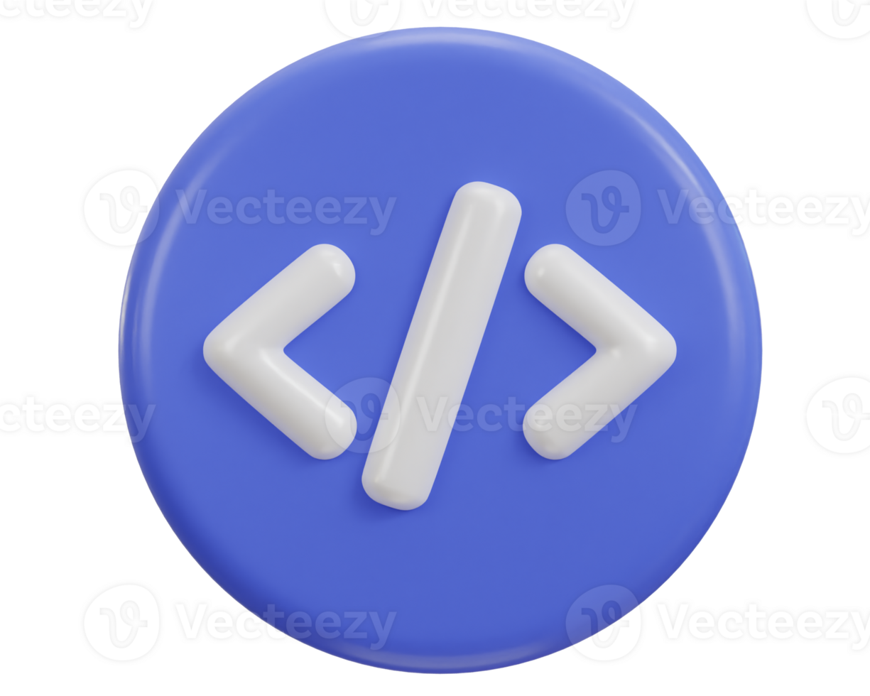 3d coding icon illustration png