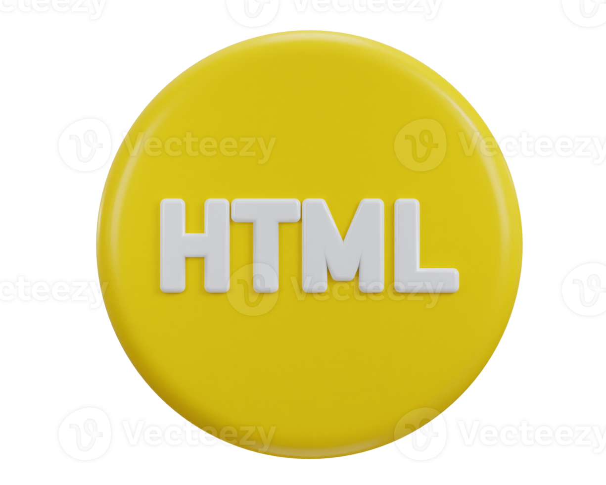3d html icon symbols of software language png