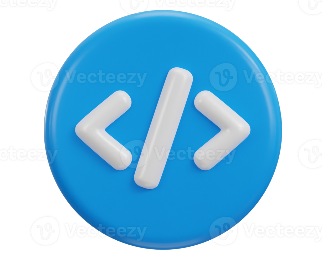 3d coding icon illustration png