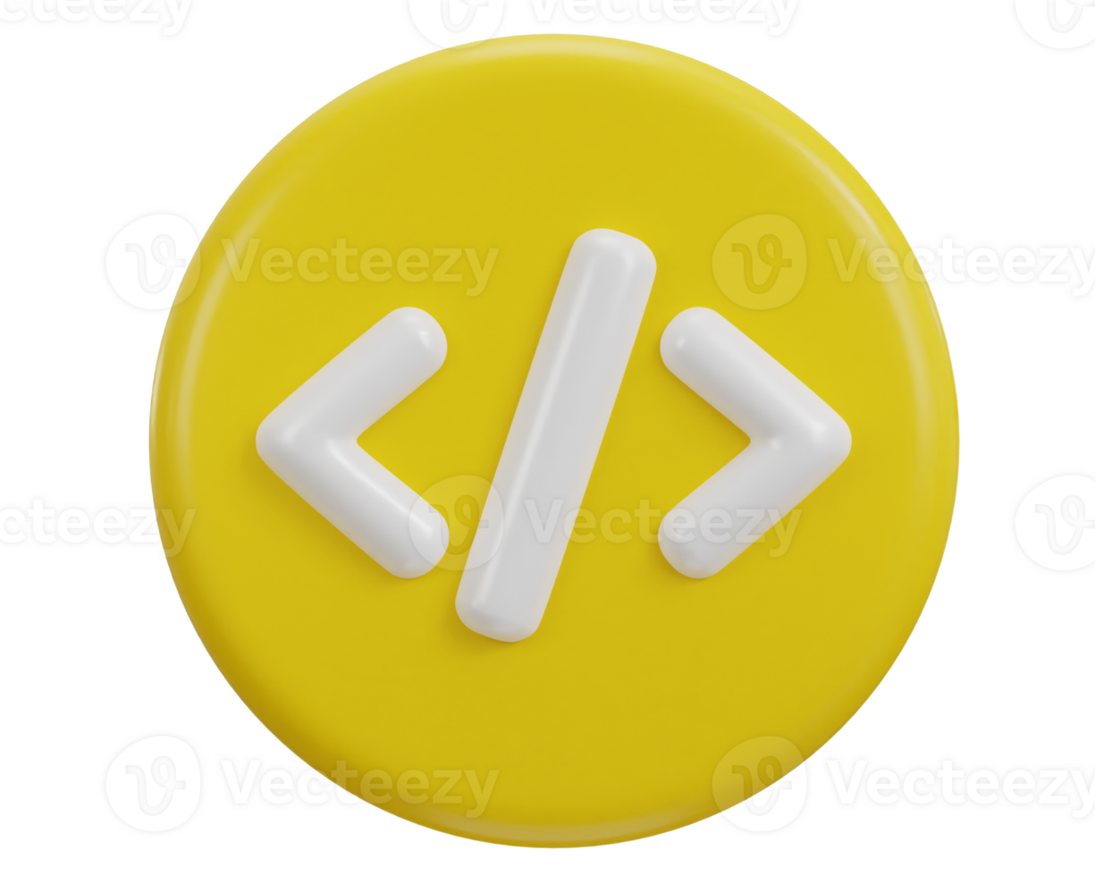 3d coding icon illustration png